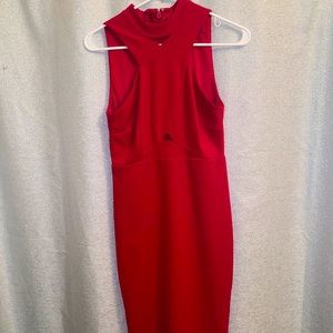 Red formal knee length dress for prom, parties etc